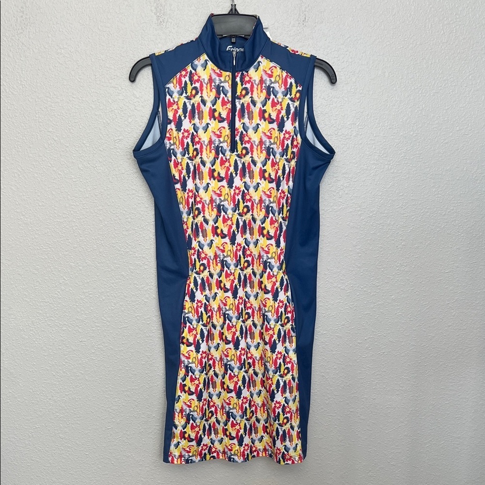 Fringe Golf/Athletic Romper Dress Multicolor Print/Blue Size XS NWT